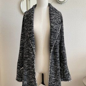 Max Studio Tweed Open Front Knit Blazer